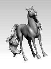 pferd statue mustang cowboy bauernhof westen wagen säugetier tier natur büste kopf druckbar juwel amerikanisch usa zahl kunst wild skulpturen 3d print model - Mito3D