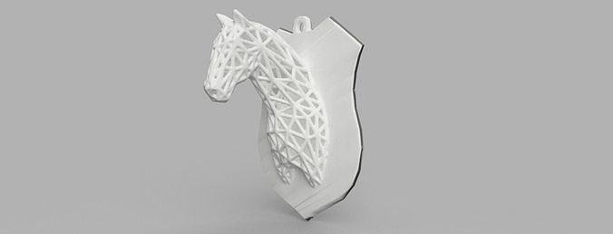 caballo voronoi cheval cuadro perseguir equiación decoración casa 3d print model - Mito3D