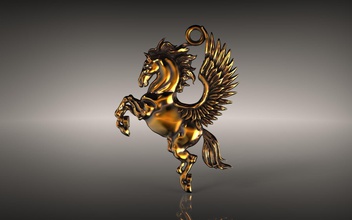 Pferd Flügel Halskette Anhänger frei Schmuck Silber gold ring drucken bedruckbar ist Halsketten 3d print model - Mito3D