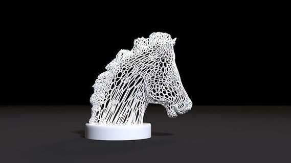 caballos cabeza animal naturaleza caballo voronoi yegua semental equino 3d impresión escultura estatuilla recuerdo presente modelo esculpir Arte esculturas 3d print model - Mito3D