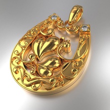 horseshoe art pendant medallion decoration heart pattern other 3d print model - Mito3D
