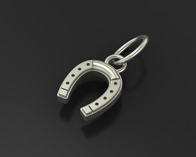 horseshoe pendant jewelry diamond jewellery gem sterling necklace brilliant horse shoe luck clover pendants valentine household tools fbx house lucky chance 3d print model - Mito3D