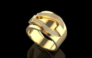 horseshoe ring jewelry gem gold silver nice woman fashion horse diamond accessory platinum rings 3d print model - Mito3D