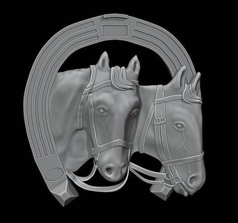 horseshoe wall-hanging sculpture printable sculpt art wall household interior horse lucky charm wallhanger relief barelief design house decor 3d print model - Mito3D