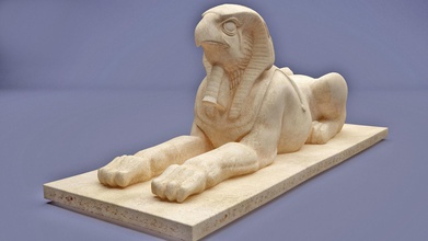 horus sphinx statue egypte égyptien sculpture hiéroglyphique art sculptures 3d print model - Mito3D
