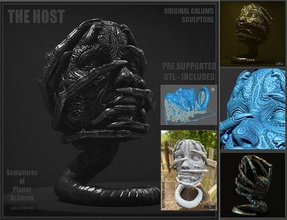 hospedeiro 3dprint escultura estatueta personagem alienígenas facehugger estrangeiro Prometeu acheron scifi espaço futurista criatura estátua figura mulher fantasia ficcional Horror arte esculturas 3d print model - Mito3D