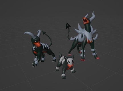 tazı av köpeği mega megaevrim köpek cehennem cerberus Eevee Pikaçu pokeball oyuncak pokemon anime evrim şekil Evcil Hayvan ateş karanlık oyunlar oyuncaklar 3d print model - Mito3D