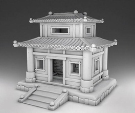 house chinese 3d 3dprinting 3dprint middleages wood 28mm miniatures stylized blizard warcraft castle decor toy building architecture rpg farm japon games toys board 3d print model - Mito3D