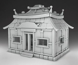 house 3d 3dprinting 3dprint middleages wood 28mm miniatures stylized blizard warcraft castle decor toy building architecture rpg farm japon games toys board 3d print model - Mito3D