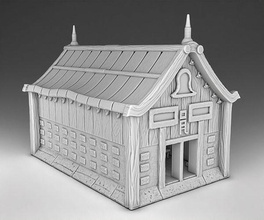 house building 3d 3dprinting 3dprint middleages wood 28mm miniatures stylized blizard warcraft castle decor toy architecture rpg farm games toys board 3d print model - Mito3D