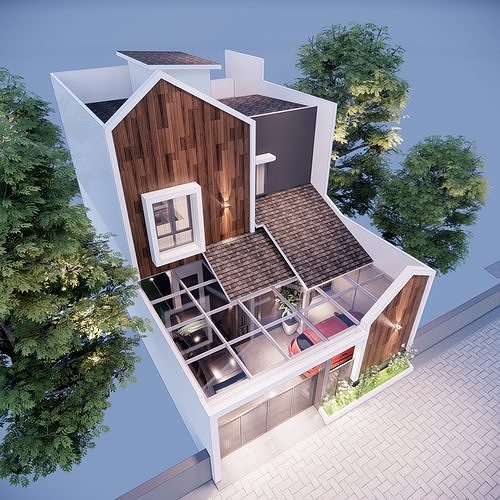house 3dmodel render sketchupmodel architect outdoor 3D print model - Mito3D