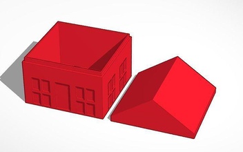 casa de caixa a arte decoração armazenamento telhado esculturas 3d print model - Mito3D