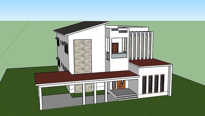 Haus Design Außen Architektur Gebäude Innere window 3d Sketchup 3D print model - Mito3D