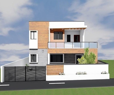 Casa elevazione architettura appartamento mobilia contemporaneo 3d print model - Mito3D
