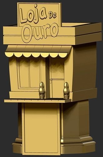 house gold shop interior exterior building architecture city print sterling hotel engagement urban fashion beauty street apparel printing zbrush art sculptures 3D print model - Mito3D