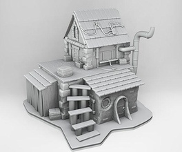 house of middle ages architecture miniature family mansion expression illustration building isolated estate hotel white scientific preschool interior activity closeup 3d print model - Mito3D