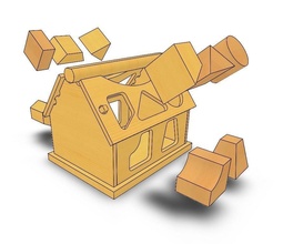 casa clasificador juguete rompecabezas 3d impresión caja familia cumpleaños paquete celebracion juguetes juegos 3d print model - Mito3D