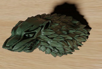house stark knob housestark got game thrones door wolf art sculptures 3d print model - Mito3D