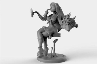 schwebewelt plastik spielzeug weiblich zahl statue zbrush print3d 3dprint skulptur mädchen frau kunst schwert krieger held miniaturen figuren spiele spielzeuge 3d print model - Mito3D