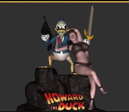 howard duck fan art howardtheduck marvel tommygun sculptures 3d print model - Mito3D