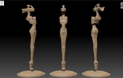 hr giger korn microfono In piedi figura hrgiger micstand arte sculture xenomorfo biomeccanico creatura alieno scifi sci fi mostro 3d print model - Mito3D