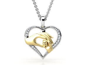 hs p04 mother child pendant designing gold white jewelry silver jewel gift zennio luxury pendants 3d print model - Mito3D