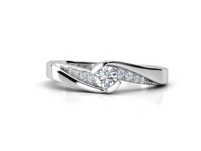 hs r017 jewelry engagement shining printable gem jewel diamond ring white zennio rings 3d print model - Mito3D