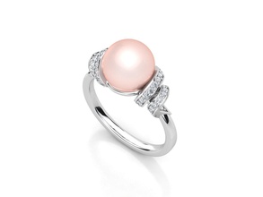 hs r033 jewelry engagement luxury wedding gem gold diamond ring pearl zennio white fashion rings 3d print model - Mito3D