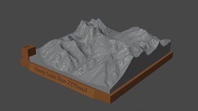 huang guan Shan Montagne paysage volcan terrain environnement nature photogrammétrie élévation dem science 3d print model - Mito3D