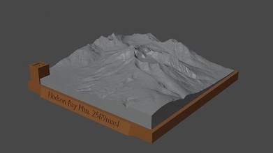 hudson baia mtn montagna paesaggio vulcano terreno ambiente natura fotogrammetria elevazione dem scienza 3d print model - Mito3D