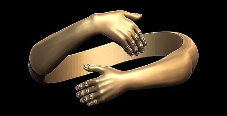 sarılmak yüzük kadın takı altın yüzükler moda tasarım aksesuarlar kadin vücut el kız gümüş platin aşk yazdırılabilir mücevher 3d print model - Mito3D