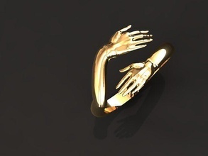 abraço anel mão fêmea moda mulher humano corpo esterlina imprimível jóias casamento noivado diamante jóia beleza roupa solitário pulseira joalheria argolas 3d print model - Mito3D