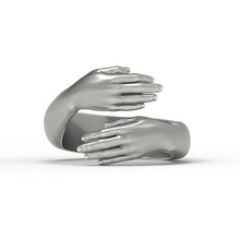 étreinte bague mains stl or bijou bijoux imprimable argent mariage main symbole femme bijouterie engagement anneaux 3d print model - Mito3D