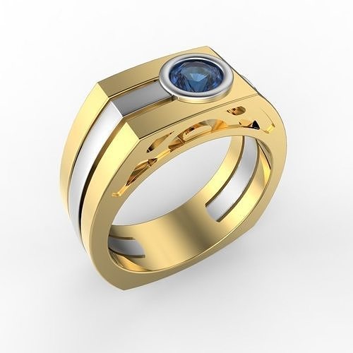 imenso maciço masculino anel sinete volta pedra preciosa 3d impressão modelo joalheria prata ouro moagem 3dmodel cafajeste argolas 3D print model - Mito3D