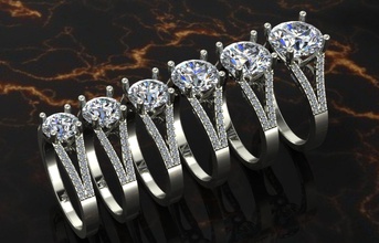 énorme solitaire bague séries bijoux alliance fiançailles gemme diamant mode engagement 18k 14k bijou brillant mariage anneaux 3d print model - Mito3D