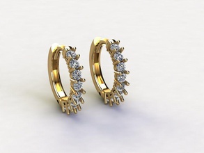 huggies pierres bijoux or de la conception illustration d'affaires mariage l'engagement imprimable technologie des boucles d'oreilles 3d print model - Mito3D
