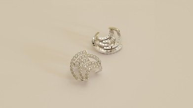 étreindre boucle d'oreille bijoux or luxe gemme diamant préréglé câlins mode imprimable brillant platine précieux carat boucles d'oreilles bague 3d print model - Mito3D