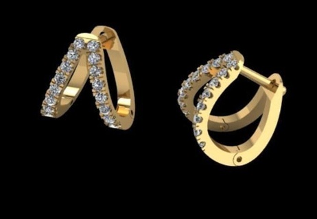 kocaman küpe şekilli takı altın platin gümüş mücevher cad sterlin elmas yüzük yazdırılabilir hediye prestijli düğün nişan prototip oluşturma parlak beyaz safir 3d print model - Mito3D
