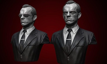 hugo weaving - agent smith bust agentsmith keanu reeves neo morpheus trinity art statue miniatures figurines sculptures movie actor character keanureeves likeness 3d print model - Mito3D