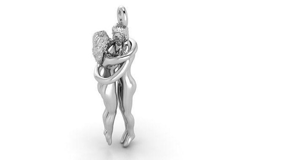 hugs pendant men women love hugs forever gold pendant nekeles men women love sculpture fantasy challenge jewelry pendants  3d print model - Mito3D