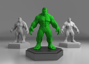 ponton hulk 3d impression modèle statue géant art défi artchallenge fort homme femelle vert jeux jouets 3d print model - Mito3D