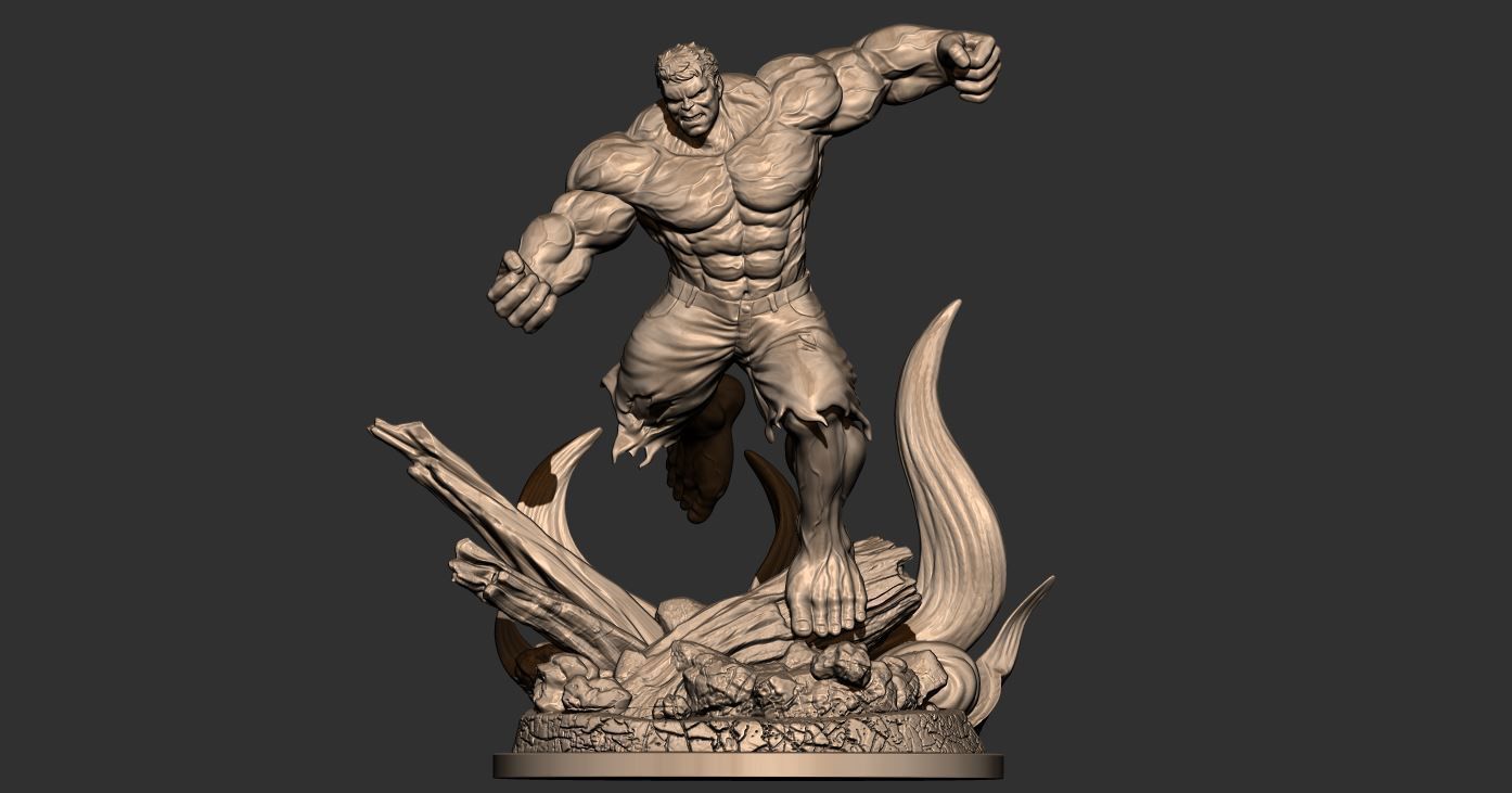 hulk arrabbiato super eroe meraviglia multimeraviglia dc comico supereroe capitano uomo ferro scultura anatomia carattere arte figura film giocattolo sculture 3D print model - Mito3D