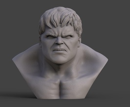 hulk bust sculpture art man hulk marvel spiderman doctorstrange bust sculptures 3d print model - Mito3D