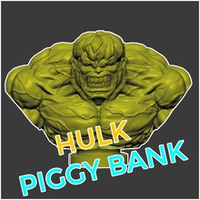 hulk büste schweinchen bank wunder superheld held sparen geld comic rächer kasse speichern ironman karikatur kapitän spiele spielzeuge münze 3d print model - Mito3D