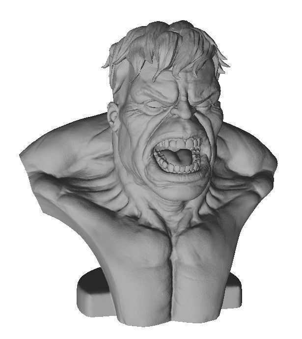 hulk bust printable marvel comics anatomy sculpture zbrush character characters male people art sculptures stl 3D print model - Mito3D