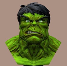 hulk bust figure character man art angry statue sculpture deco fantasy fictional creature protection beast traditional body symbol hobby diy 3d print model - Mito3D