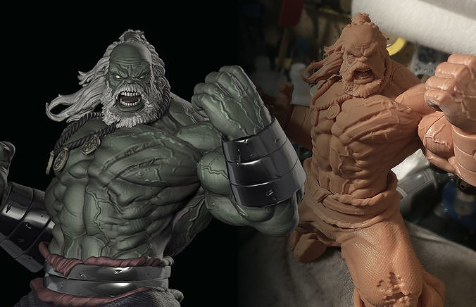 hulk maestro testa ghiottone comico meraviglia xmen vendicatori statua scultura collezione arte sculture 3D print model - Mito3D