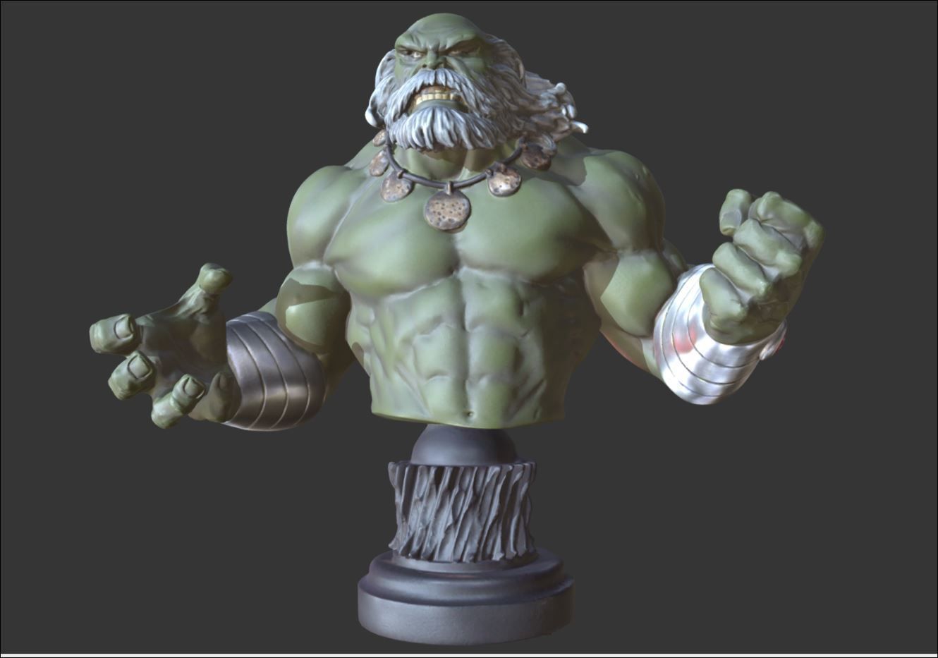 ponton hulk maître buste figurine sculpture art statue ancien décor jeux jouets 3D print model - Mito3D