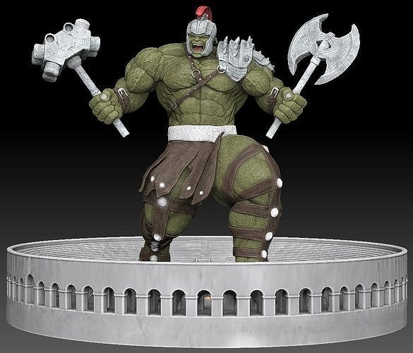 ponton Ragnarok planète monstre Thor gladiateur art sculptures 3D print model - Mito3D