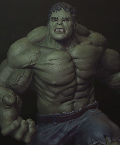 hulk distruggere forte scultura eroi vendicatore arte sculture 3D print model - Mito3D